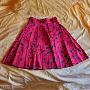 Red & Black Fetish Print Cirlce Skirt - Size Medium GUC (Please Read ALL Info)